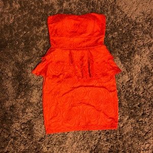 strapless mini dress